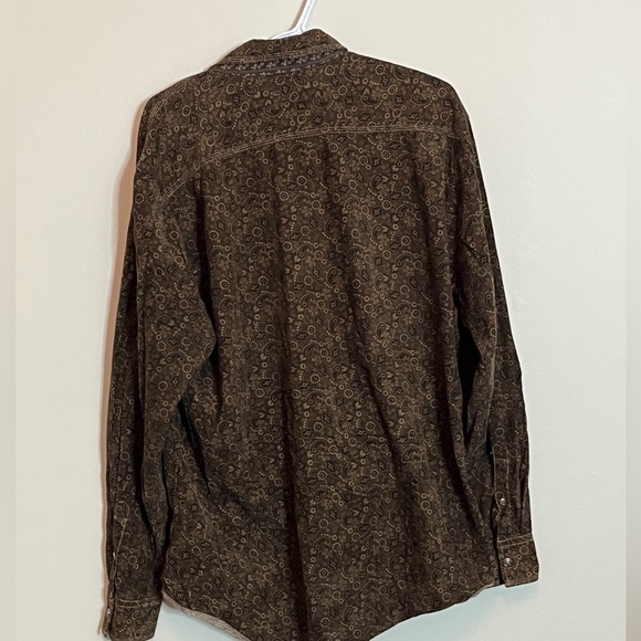 Age of Wisdom Mens XL Snap Button Down Shirt with Unique Patern - Picture 8 of 9